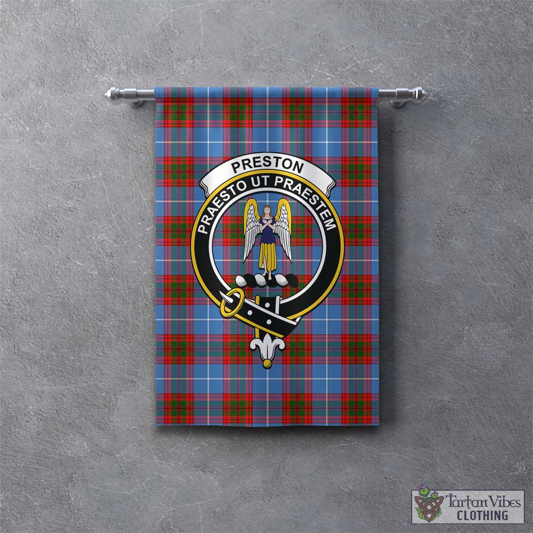 Preston Tartan Gonfalon, Tartan Banner with Family Crest - Tartan Vibes Clothing