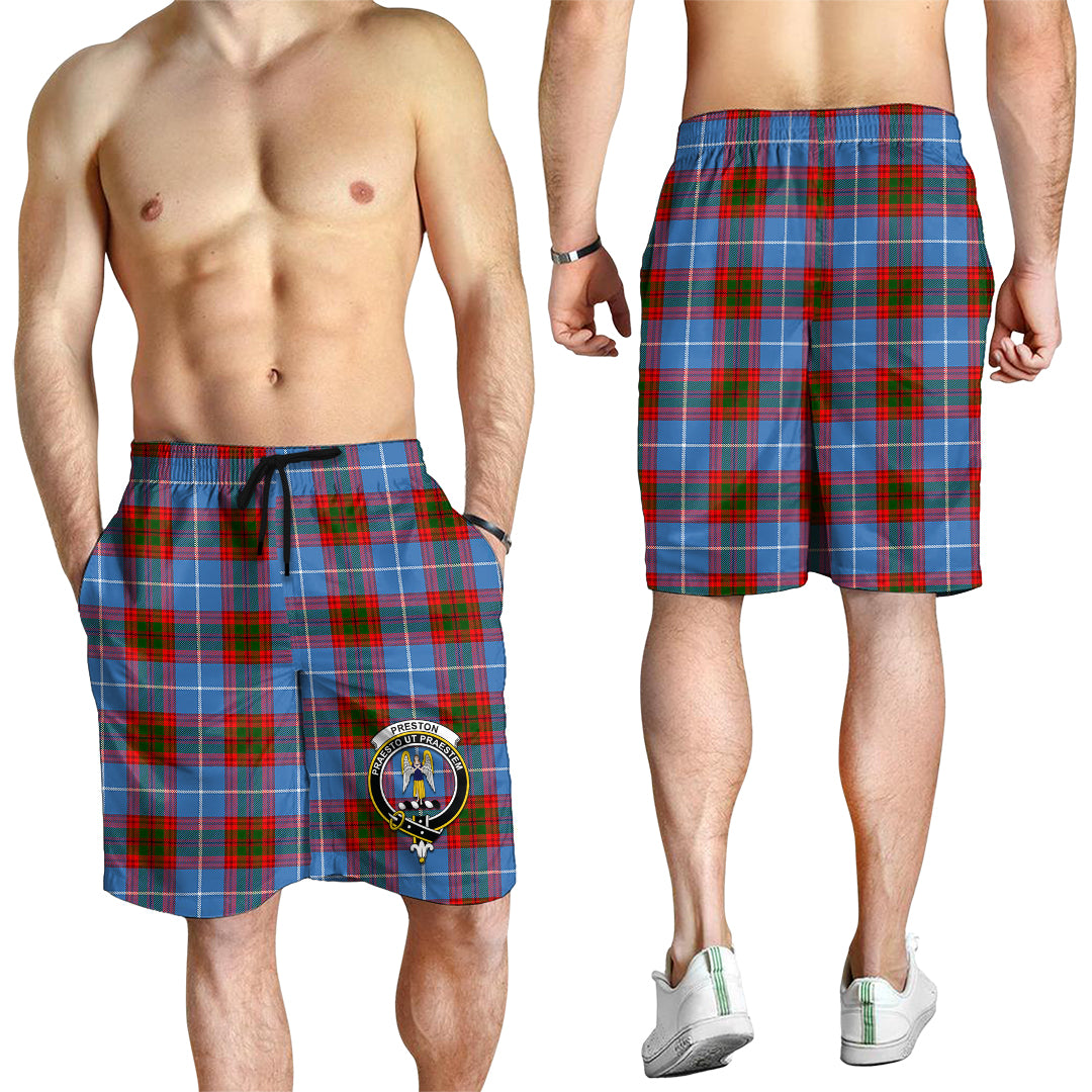 Preston Tartan Mens Shorts with Family Crest - Tartan Vibes Clothing