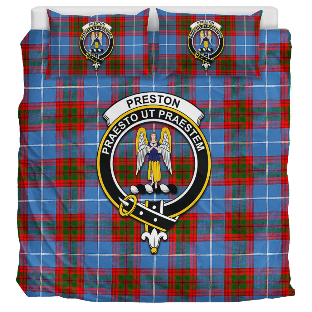 Preston Tartan Bedding Set with Family Crest UK Bedding Set UK Super King 104*94 inch - Tartan Vibes Clothing