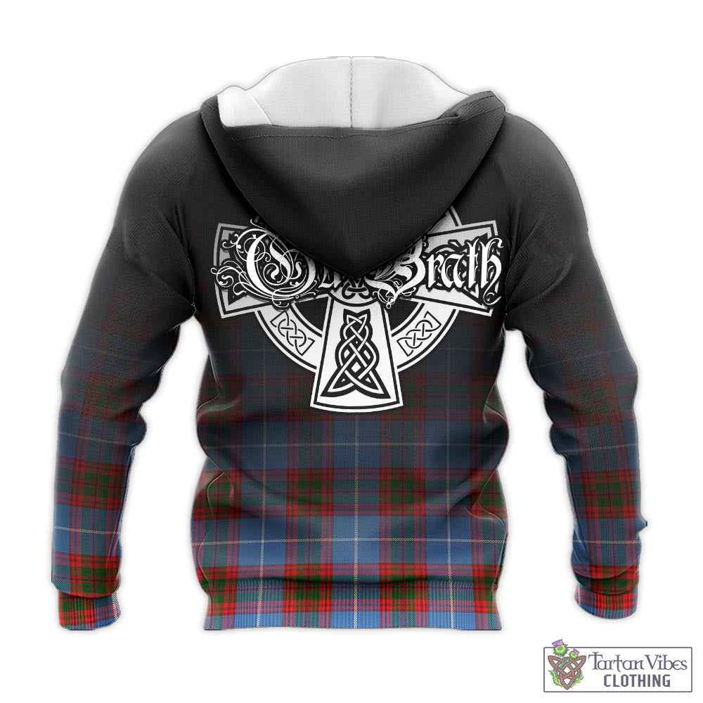 Preston Tartan Knitted Hoodie Featuring Alba Gu Brath Family Crest Celtic Inspired - Tartan Vibes Clothing