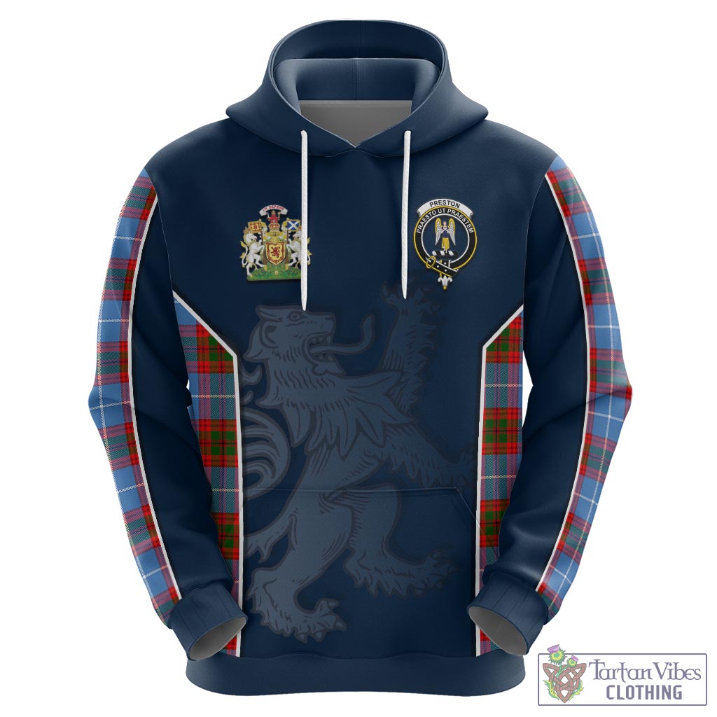 Tartan Vibes Clothing Preston Tartan Hoodie with Family Crest and Lion Rampant Vibes Sport Style