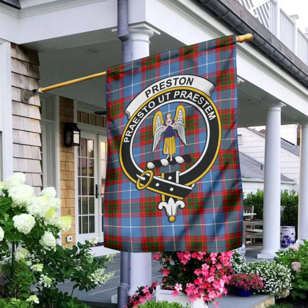 Preston Tartan Flag with Family Crest - Tartan Vibes Clothing