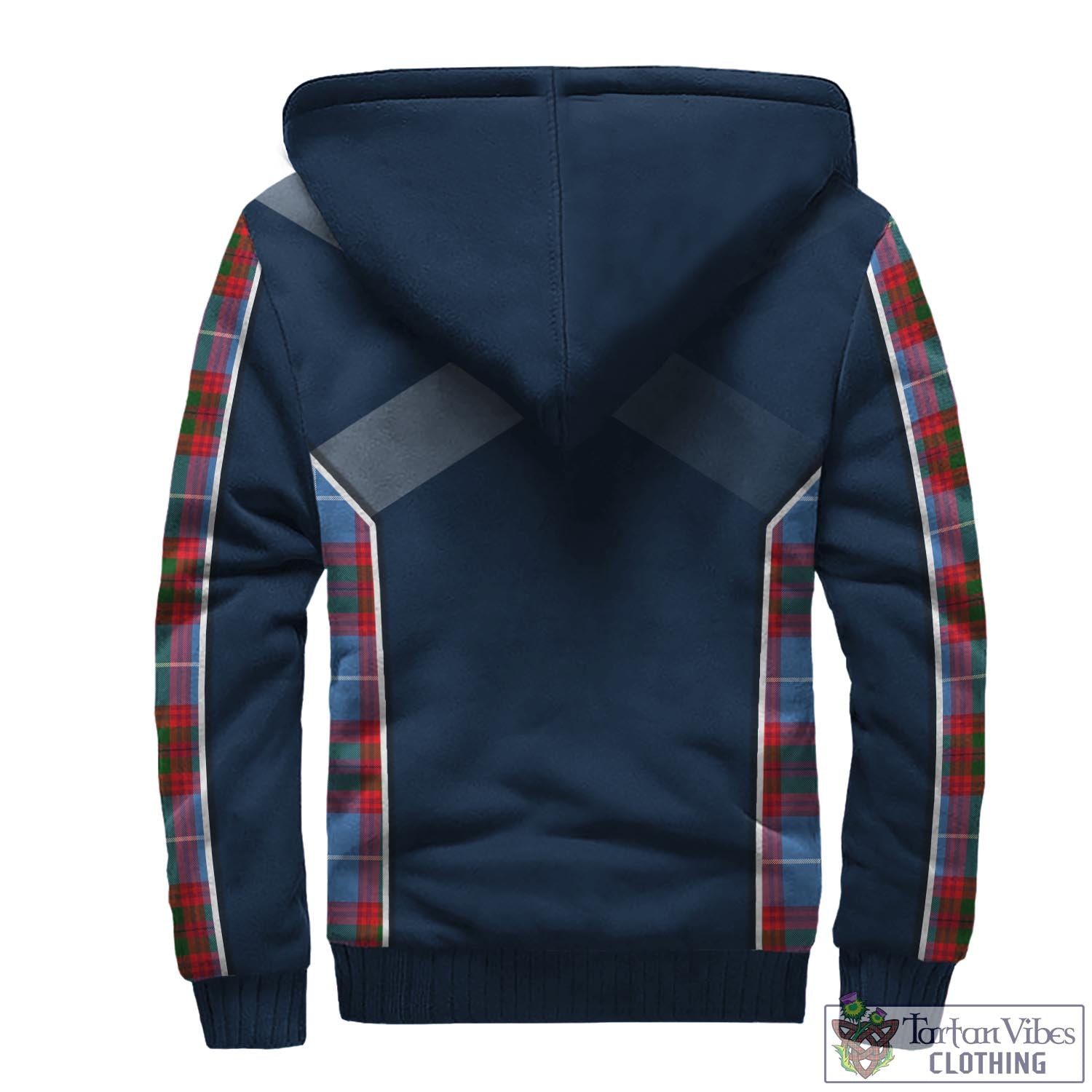 Tartan Vibes Clothing Preston Tartan Sherpa Hoodie with Family Crest and Lion Rampant Vibes Sport Style