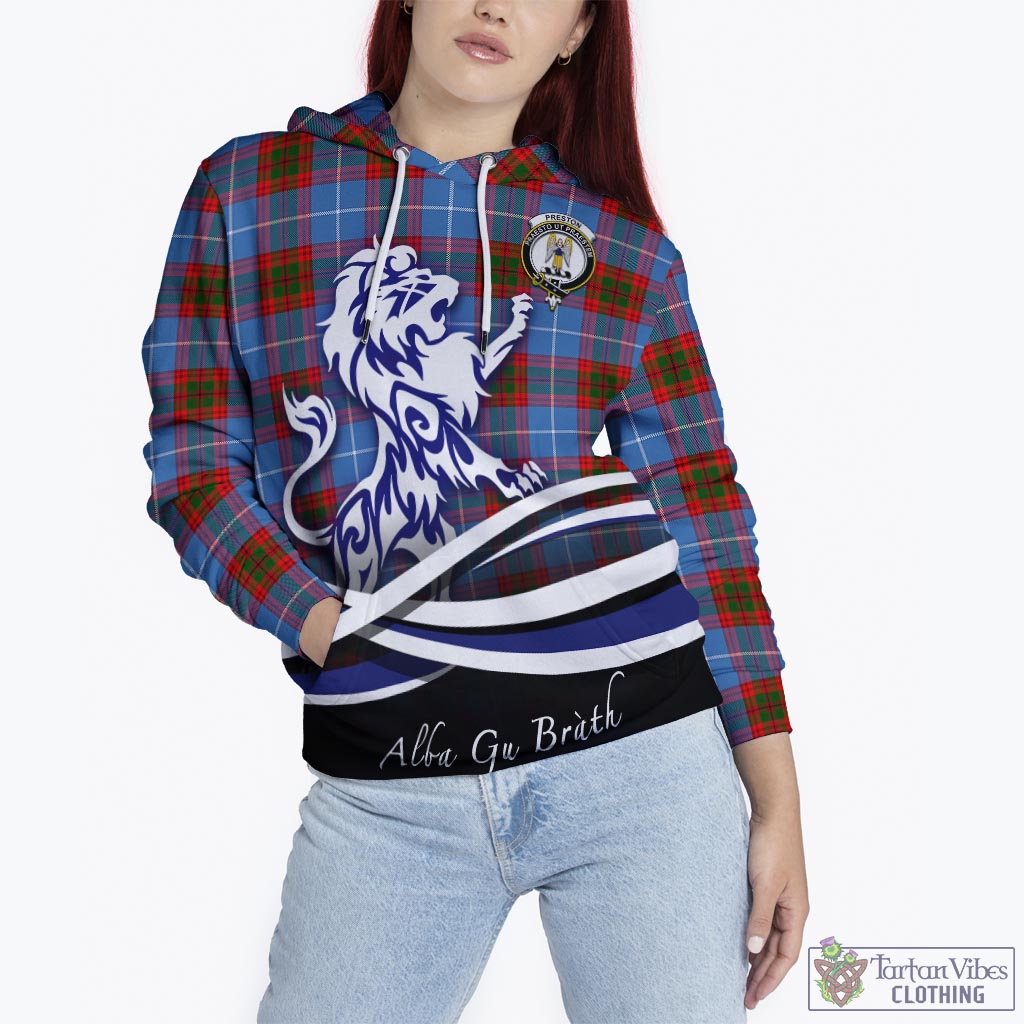 Preston Tartan Hoodie with Alba Gu Brath Regal Lion Emblem - Tartan Vibes Clothing