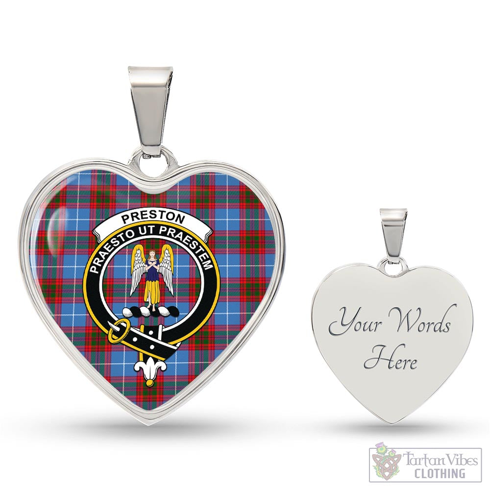 Preston Tartan Heart Necklace with Family Crest Luxury Necklace (Silver) Yes - Tartan Vibes Clothing