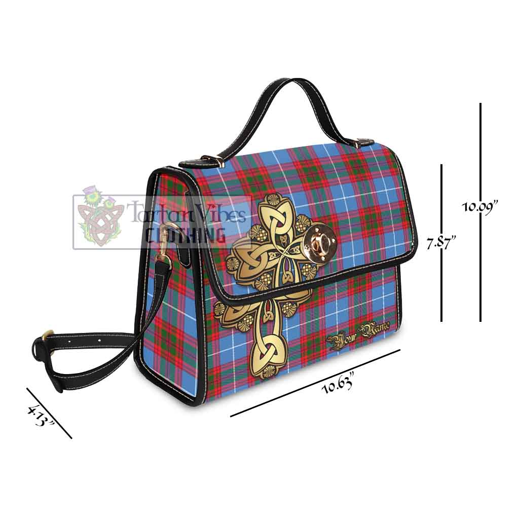 Tartan Vibes Clothing Preston Tartan Waterproof Canvas Bag Golden Thistle Celtic Cross Style