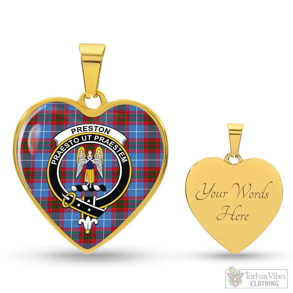 Preston Tartan Heart Necklace with Family Crest Luxury Necklace (Gold) Yes - Tartan Vibes Clothing