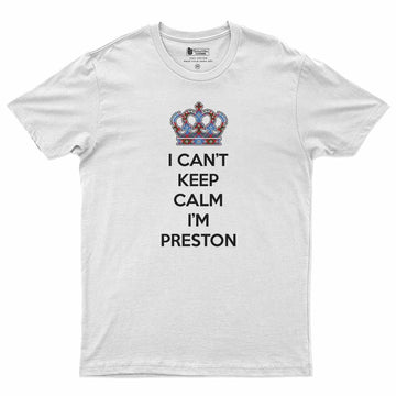 Preston Can't Keep Calm Men's T-Shirt White - Tartan Vibes Clothing