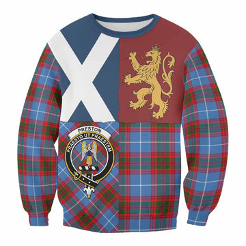 Preston Crest Tartan Sweatshirt with Lion Rampant Saltire Style
