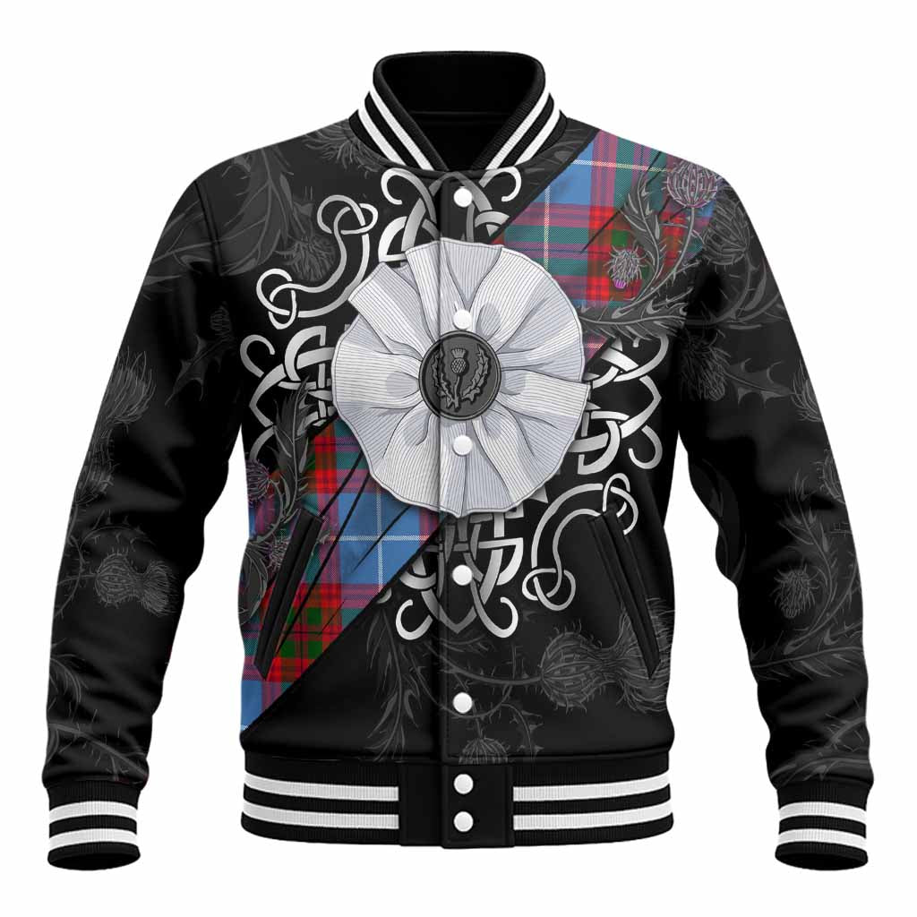 Preston Tartan Baseball Jacket Jacobite White Rose Unisex - Tartan Vibes Clothing