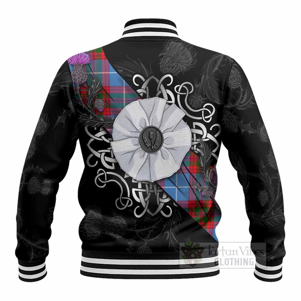 Preston Tartan Baseball Jacket Jacobite White Rose - Tartan Vibes Clothing