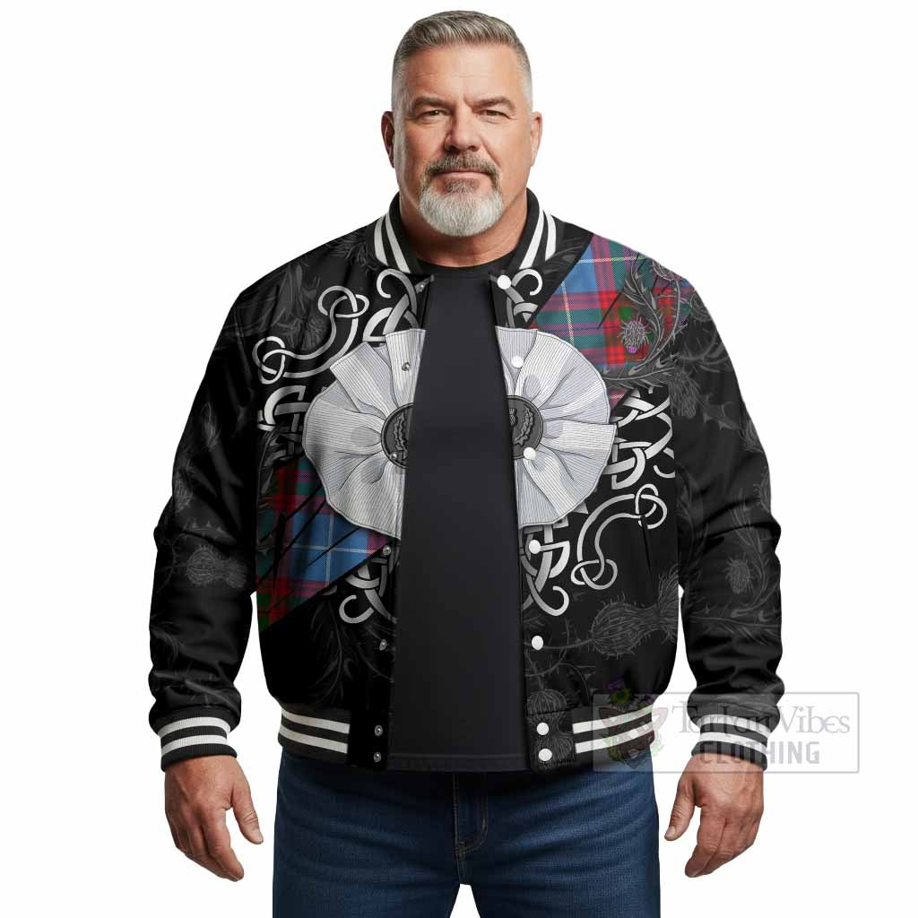 Preston Tartan Baseball Jacket Jacobite White Rose - Tartan Vibes Clothing