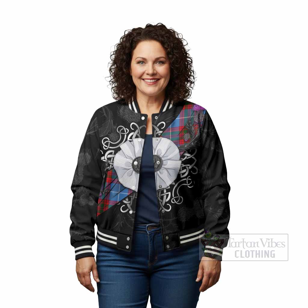 Preston Tartan Baseball Jacket Jacobite White Rose - Tartan Vibes Clothing