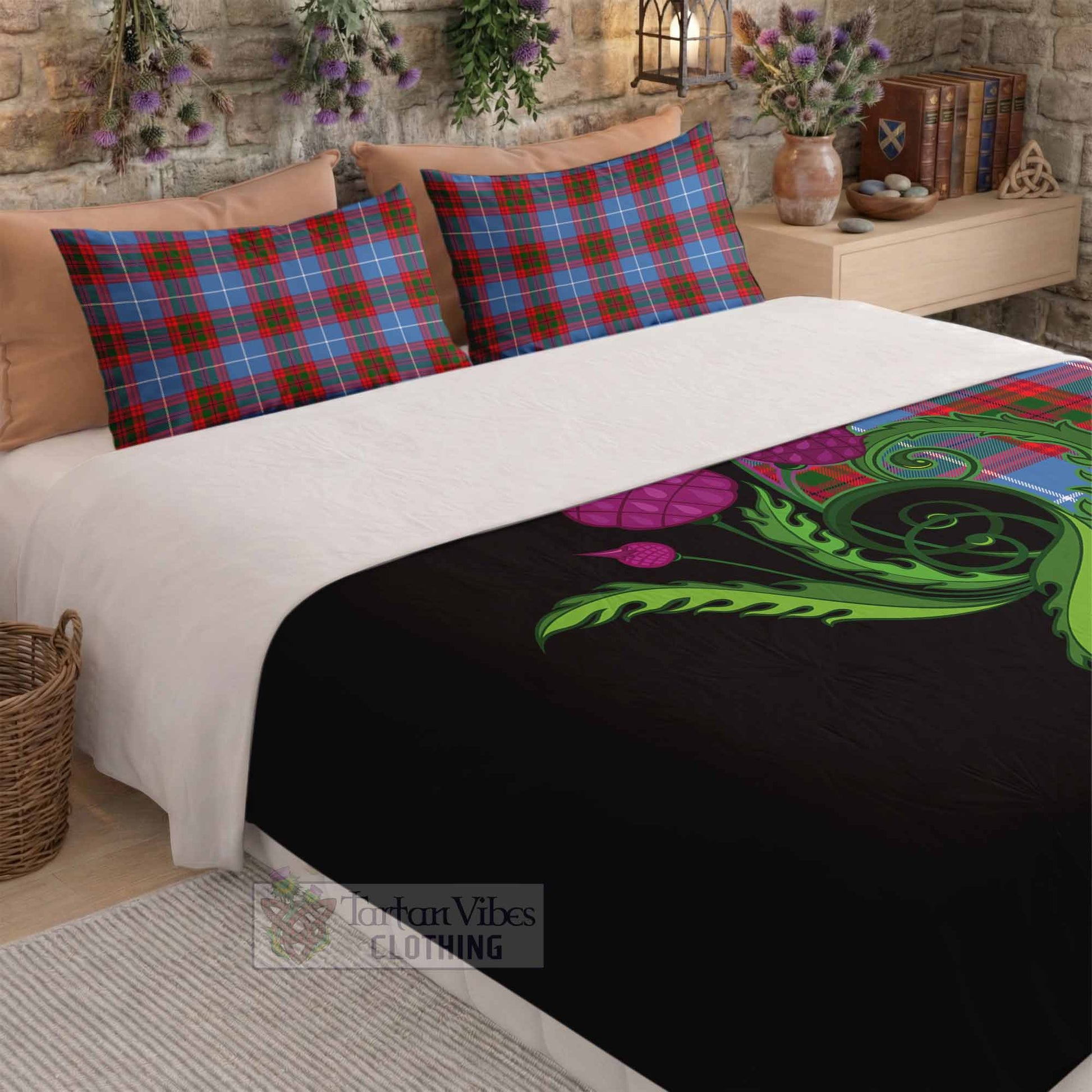 Preston Tartan Bedding Set Traditional Scottish Thistle - Tartan Vibes Clothing