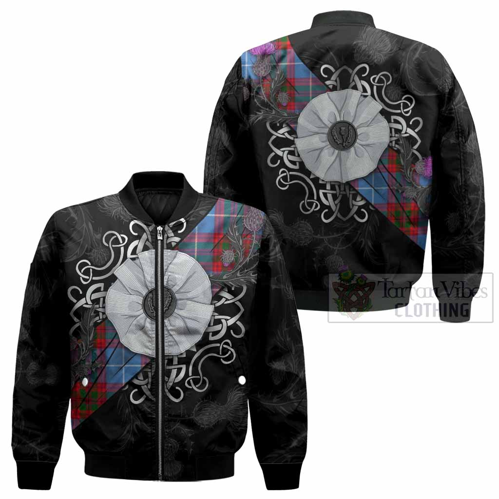 Preston Tartan Bomber Jacket Jacobite White Rose - Tartan Vibes Clothing