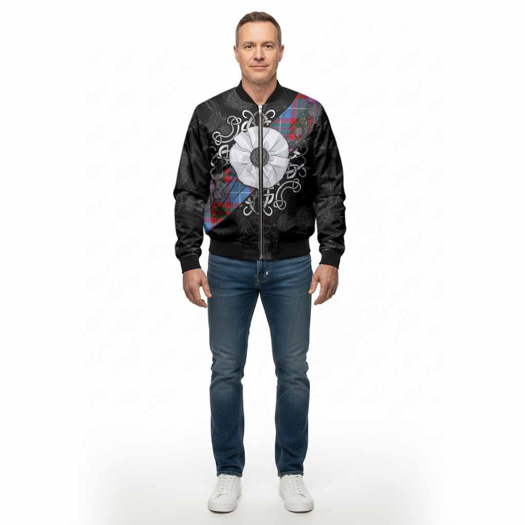 Preston Tartan Bomber Jacket Jacobite White Rose - Tartan Vibes Clothing