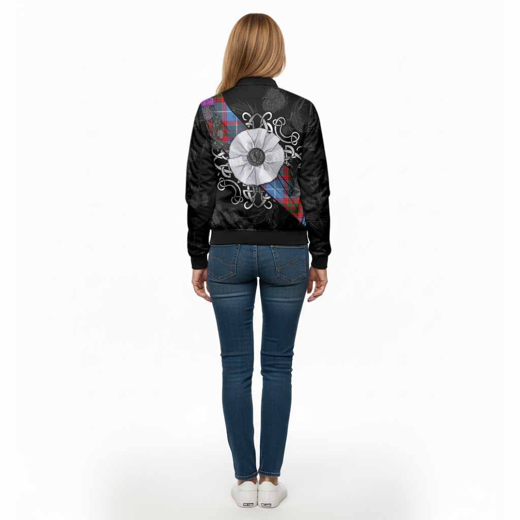 Preston Tartan Bomber Jacket Jacobite White Rose - Tartan Vibes Clothing