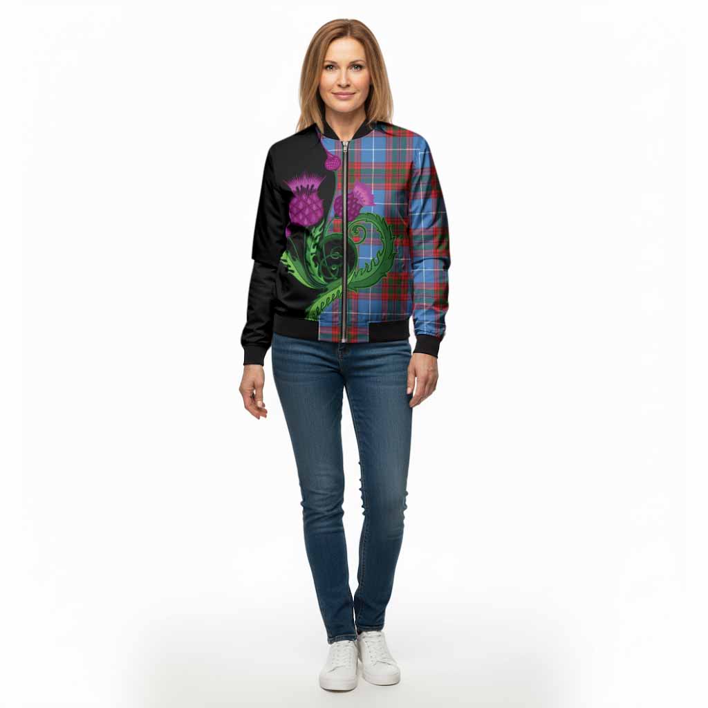 Preston Tartan Bomber Jacket Traditional Scottish Thistle