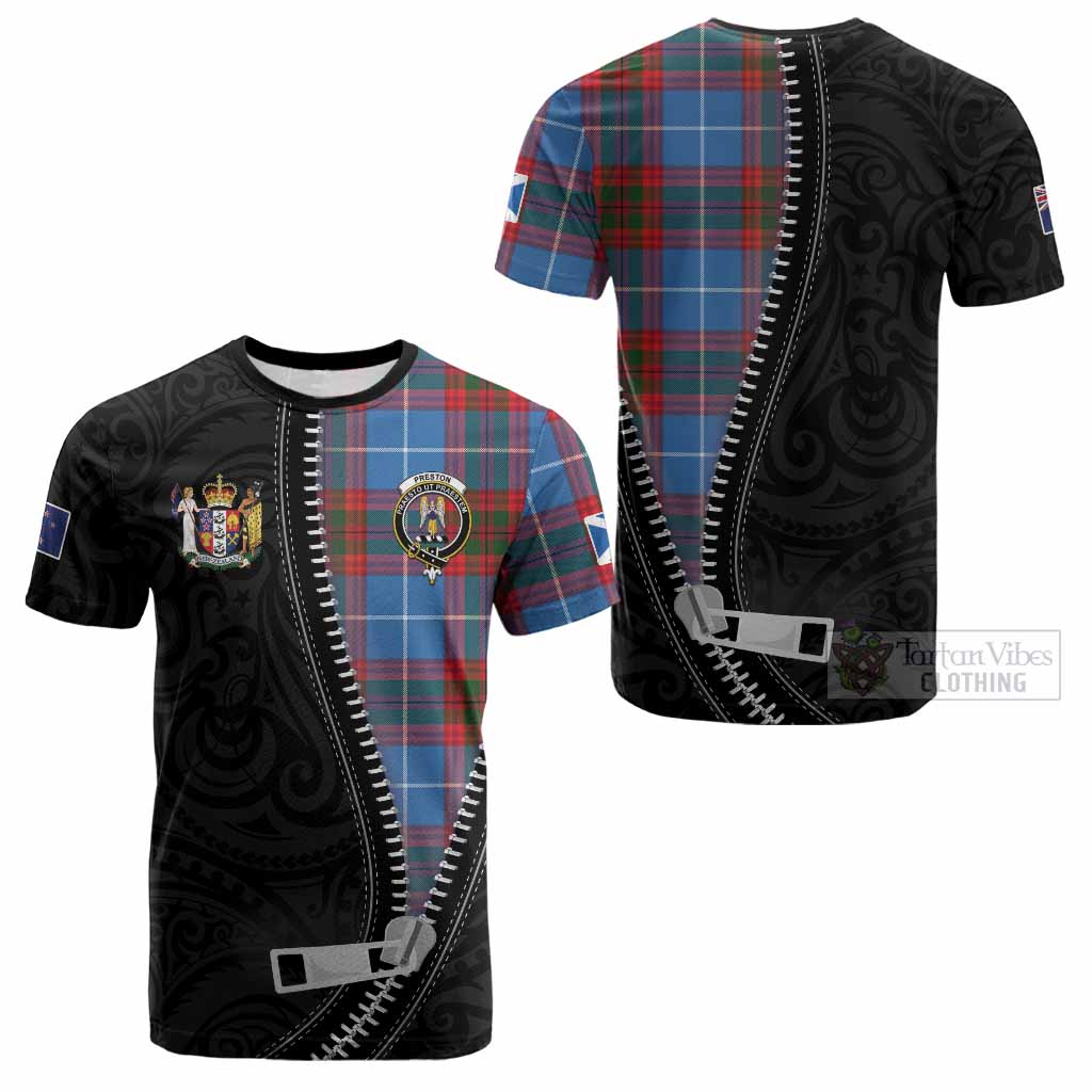 Preston Tartan Cotton T-shirt New Zealand Pattern Unique Zipper Stylized