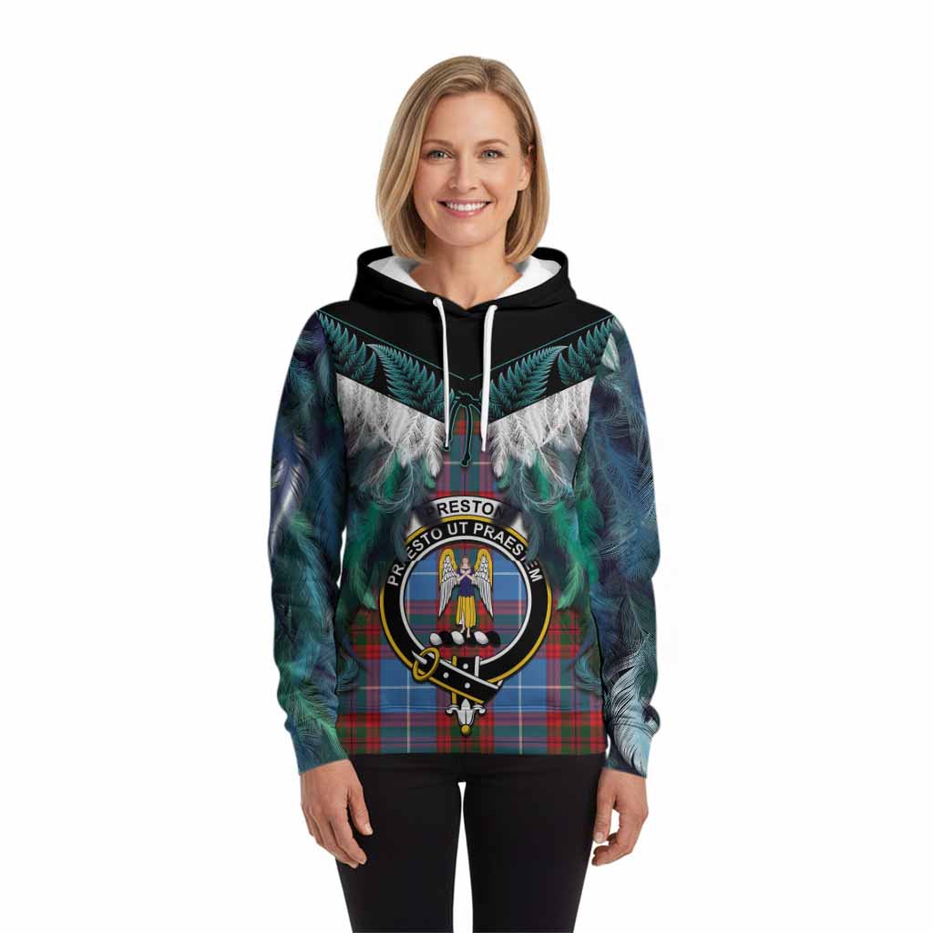 Preston Tartan Crest Hoodie New Zealand Maori Korowai Cloak