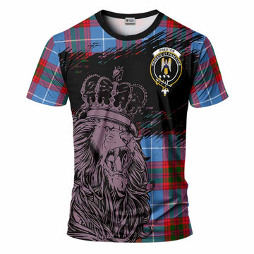 Preston Tartan Crest T-Shirt Crowned Lion Heritage Style