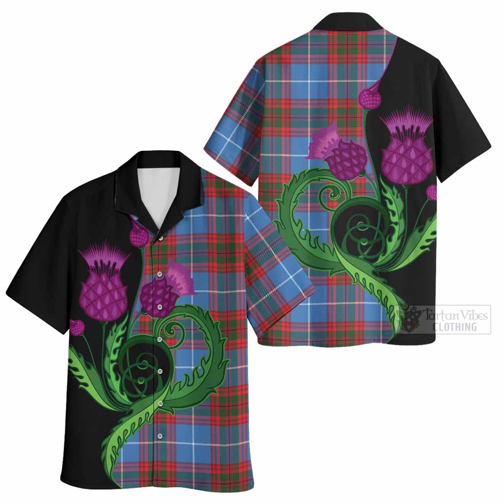Preston Tartan Hawaiian Shirt Traditional Scottish Thistle
