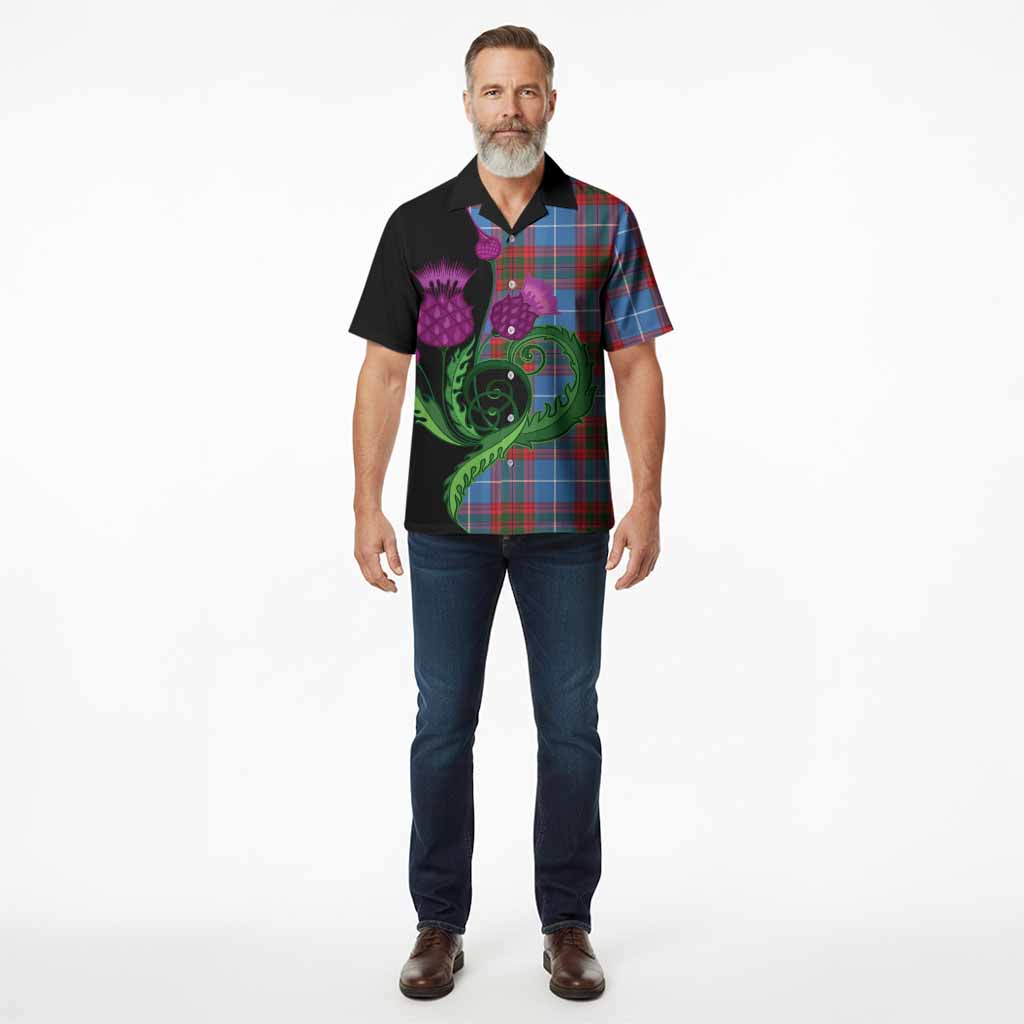 Preston Tartan Hawaiian Shirt Traditional Scottish Thistle