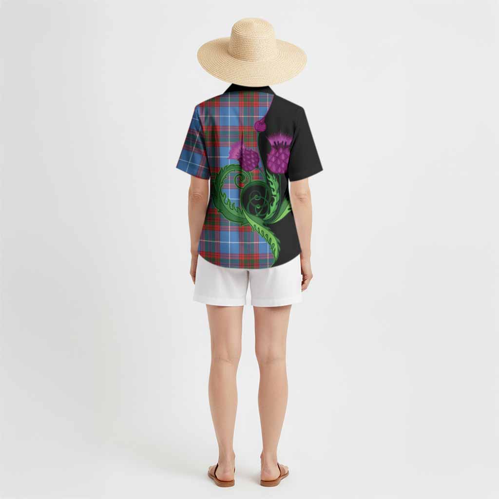 Preston Tartan Hawaiian Shirt Traditional Scottish Thistle