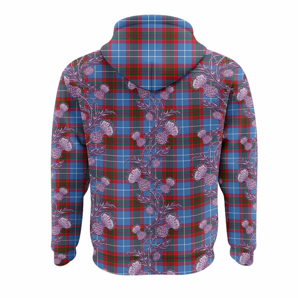 Preston Tartan Hoodie Seamless Scottish Thistle Flowers