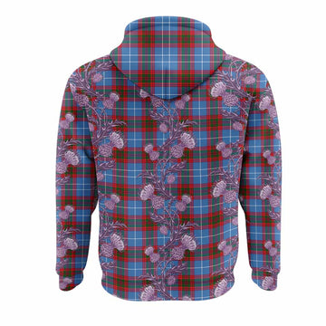 Preston Tartan Hoodie Seamless Scottish Thistle Flowers