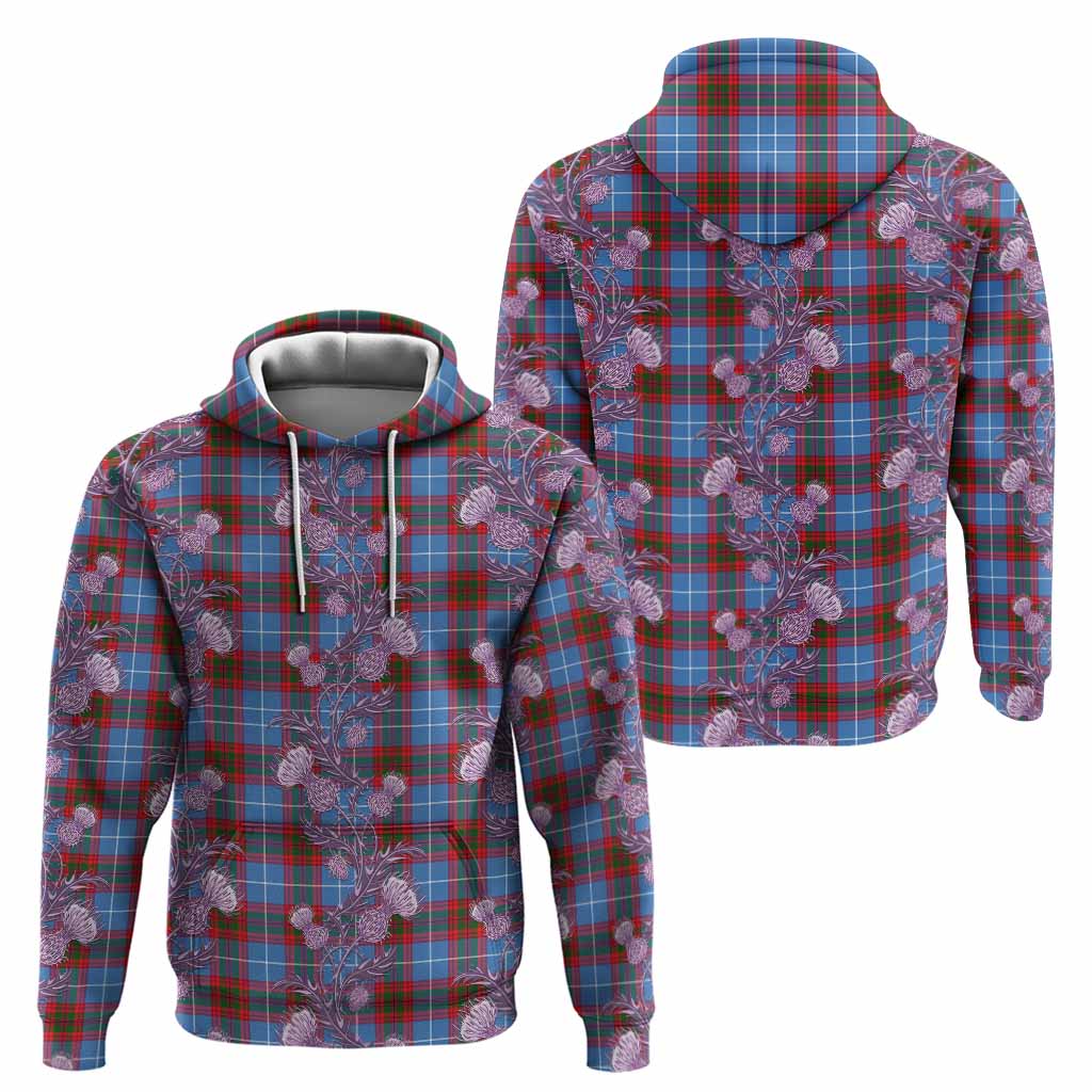Preston Tartan Hoodie Seamless Scottish Thistle Flowers
