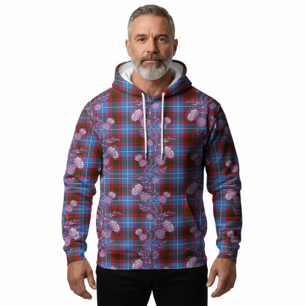 Preston Tartan Hoodie Seamless Scottish Thistle Flowers