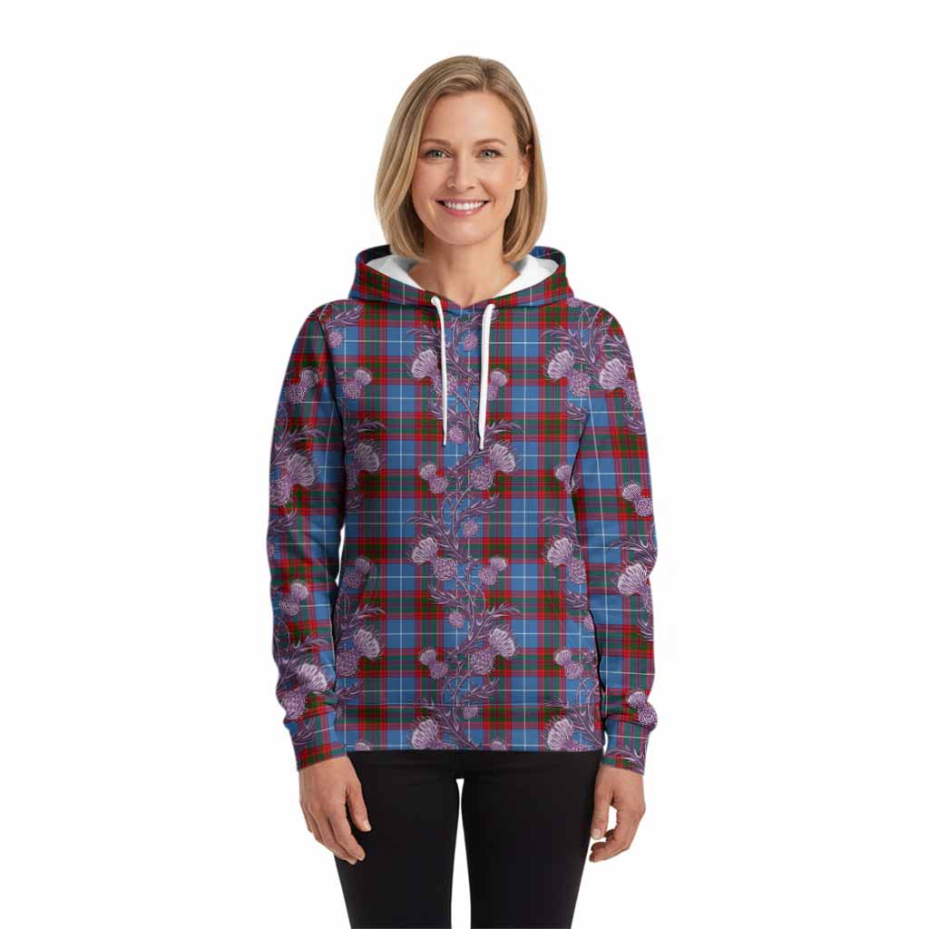 Preston Tartan Hoodie Seamless Scottish Thistle Flowers