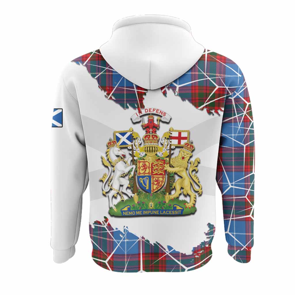 Preston Tartan Hoodie with Family Crest and Lion Rampant Grunge Style