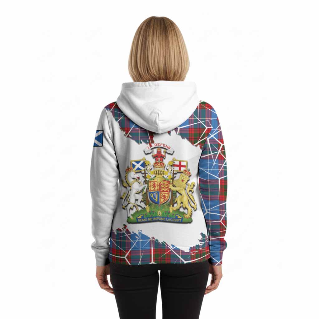 Preston Tartan Hoodie with Family Crest and Lion Rampant Grunge Style