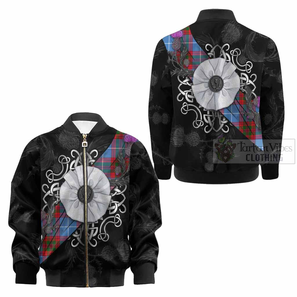 Preston Tartan Kid Bomber Jacket Jacobite White Rose - Tartan Vibes Clothing
