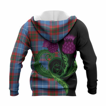 Preston Tartan Knitted Hoodie Traditional Scottish Thistle