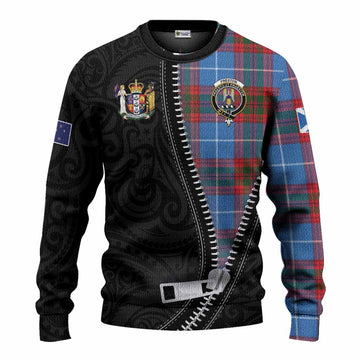Preston Tartan Knitted Sweater New Zealand Pattern Unique Zipper Stylized