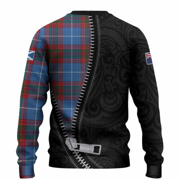 Preston Tartan Knitted Sweater New Zealand Pattern Unique Zipper Stylized