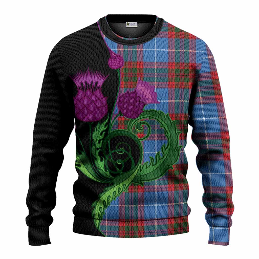 Preston Tartan Knitted Sweater Traditional Scottish Thistle