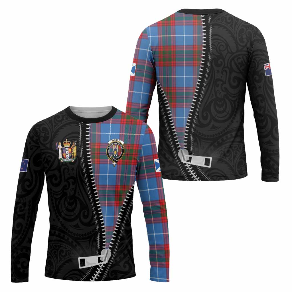 Preston Tartan Long Sleeve T-Shirt New Zealand Pattern Unique Zipper Stylized