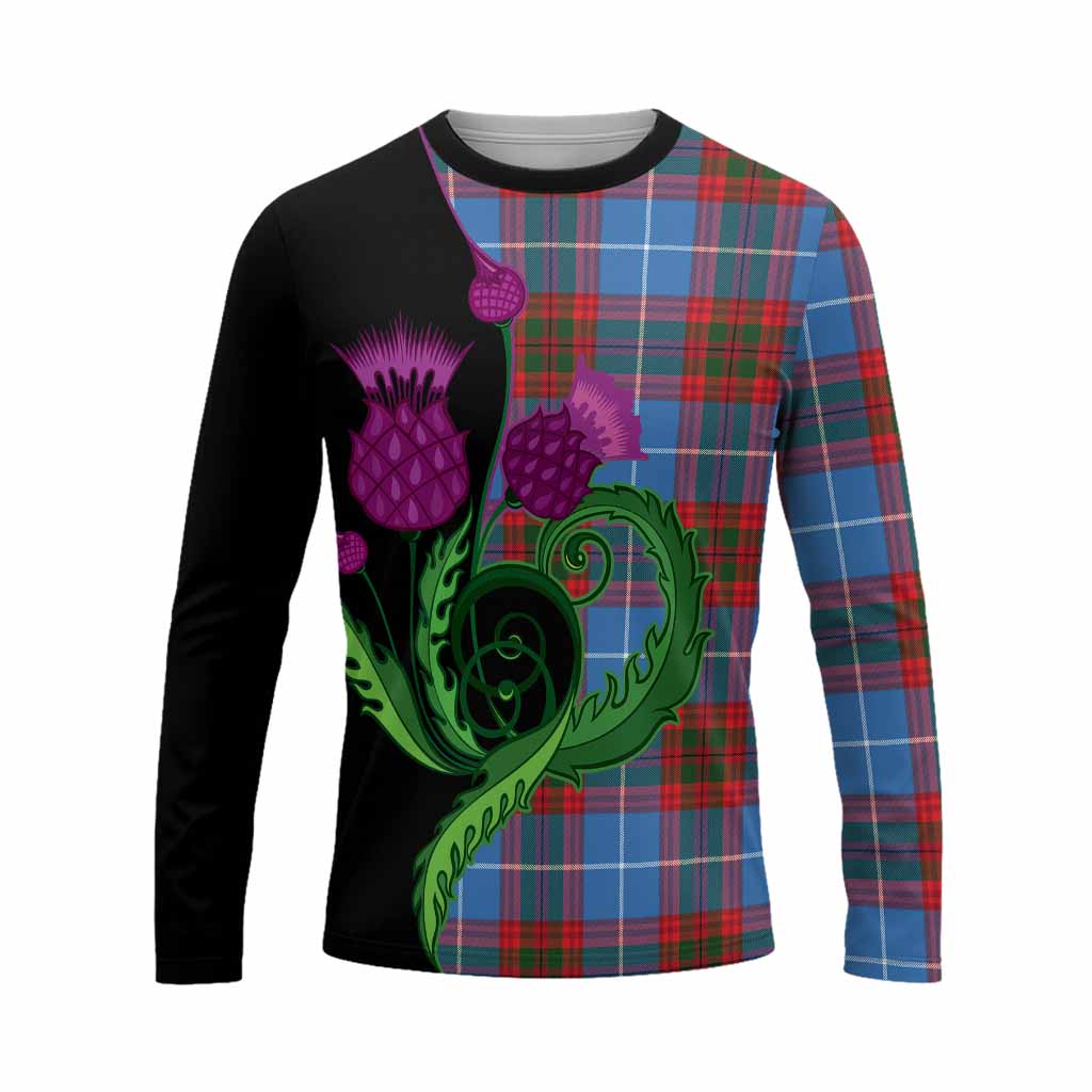 Preston Tartan Long Sleeve T-Shirt Traditional Scottish Thistle
