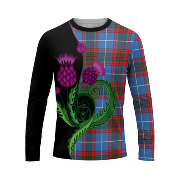 Preston Tartan Long Sleeve T-Shirt Traditional Scottish Thistle