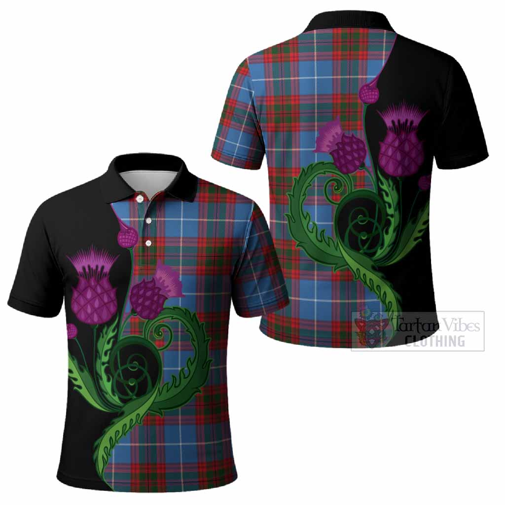 Preston Tartan Polo Shirt Traditional Scottish Thistle