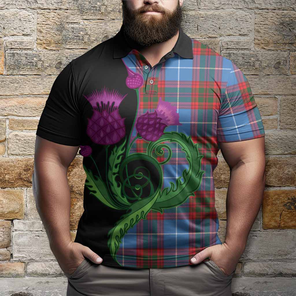 Preston Tartan Polo Shirt Traditional Scottish Thistle