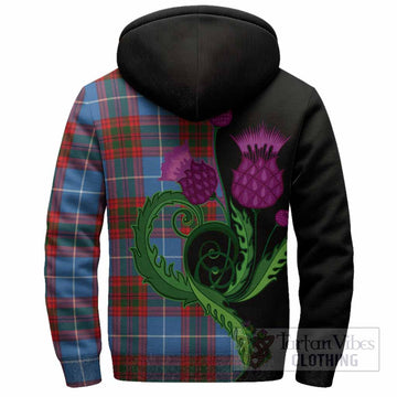 Preston Tartan Sherpa Hoodie Traditional Scottish Thistle