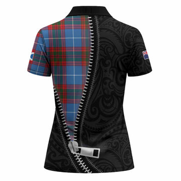Preston Tartan Women Polo Shirt New Zealand Pattern Unique Zipper Stylized