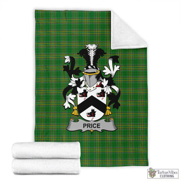 Price Irish Clan Tartan Blanket with Coat of Arms X-Large 59 x 79 inches 150 x 200 cm - Tartan Vibes Clothing