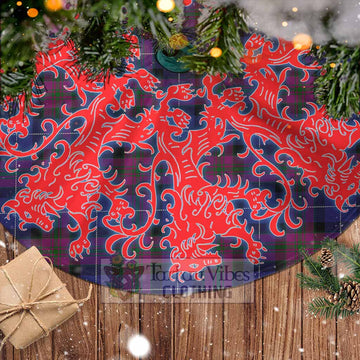 Tartan Vibes Clothing Pride of Scotland Tartan Christmas Tree Skirt Lion Rampant Style