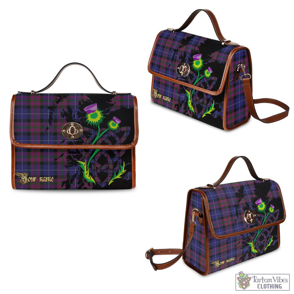 Tartan Vibes Clothing Pride of Scotland Tartan Waterproof Canvas Bag with Scotland Map and Thistle Celtic Accents